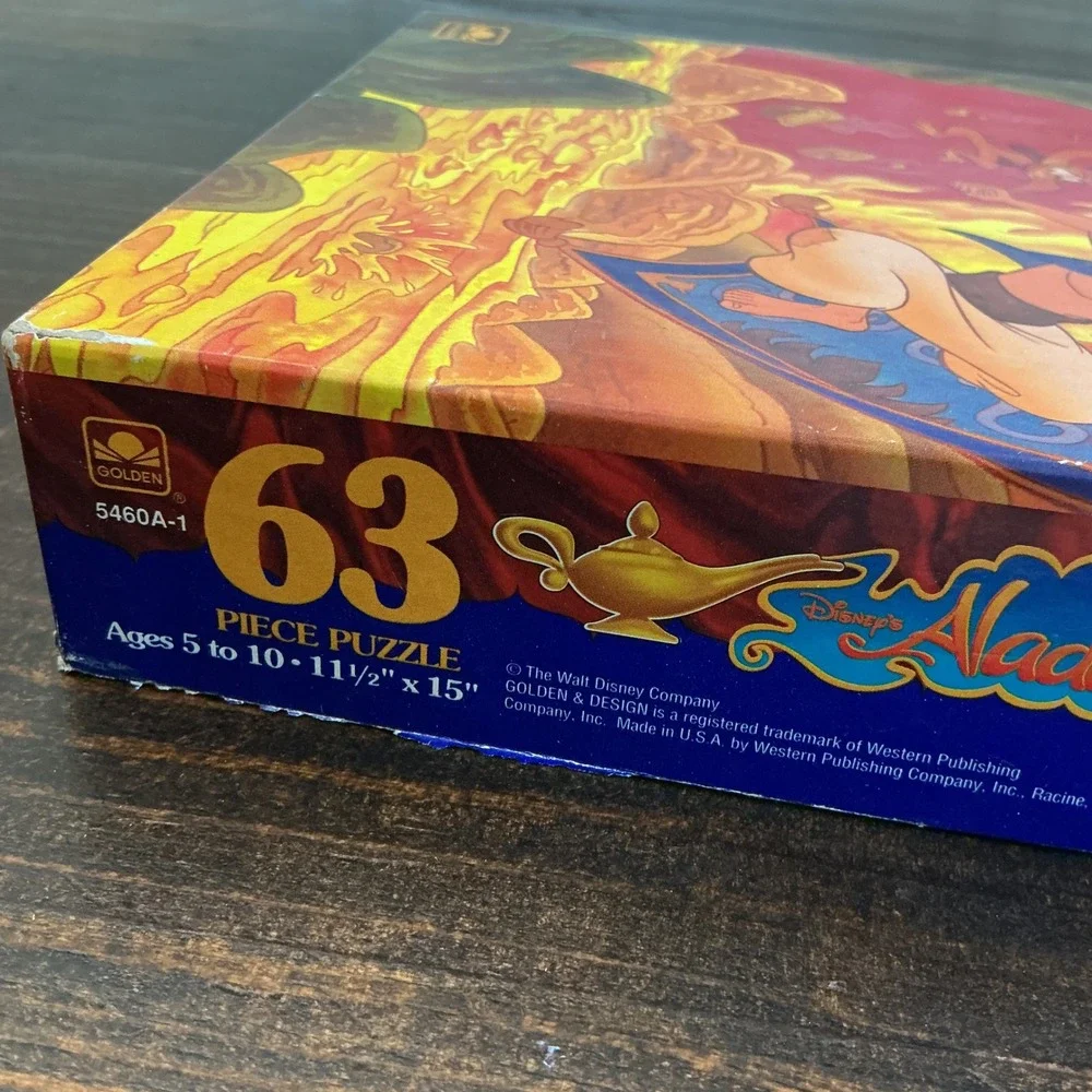 Vintage‎ Golden Disney Aladdin 63 Piece Jigsaw Puzzle Cave of Wonders COMPLETE